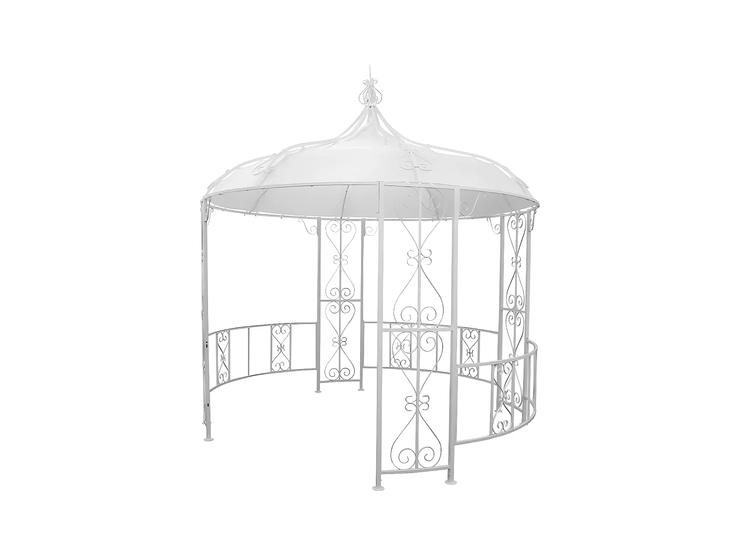 Kiosque de jardin en métal façon fer forgé D300 x H305 cm - Blanc - TILCARA