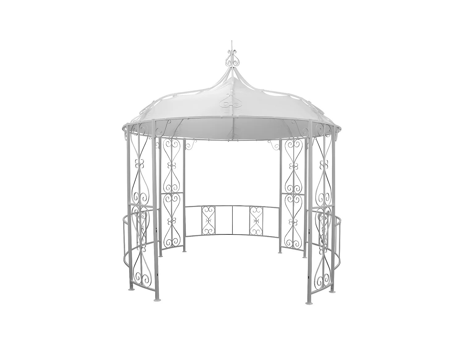 Kiosque de jardin en métal façon fer forgé D300 x H305 cm - Blanc - TILCARA