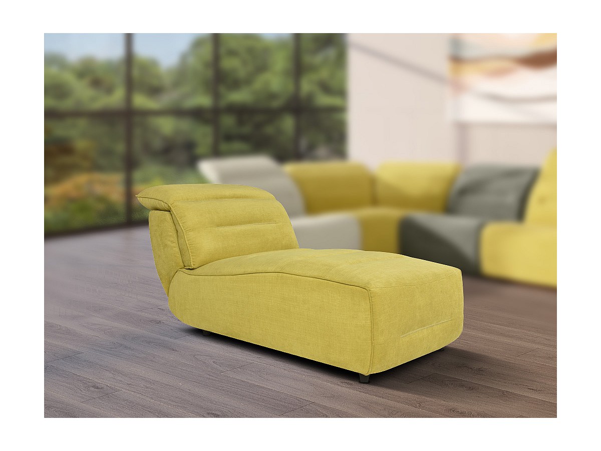 Chaise longue para sofá modular de tela amarillo SYMPOSION con