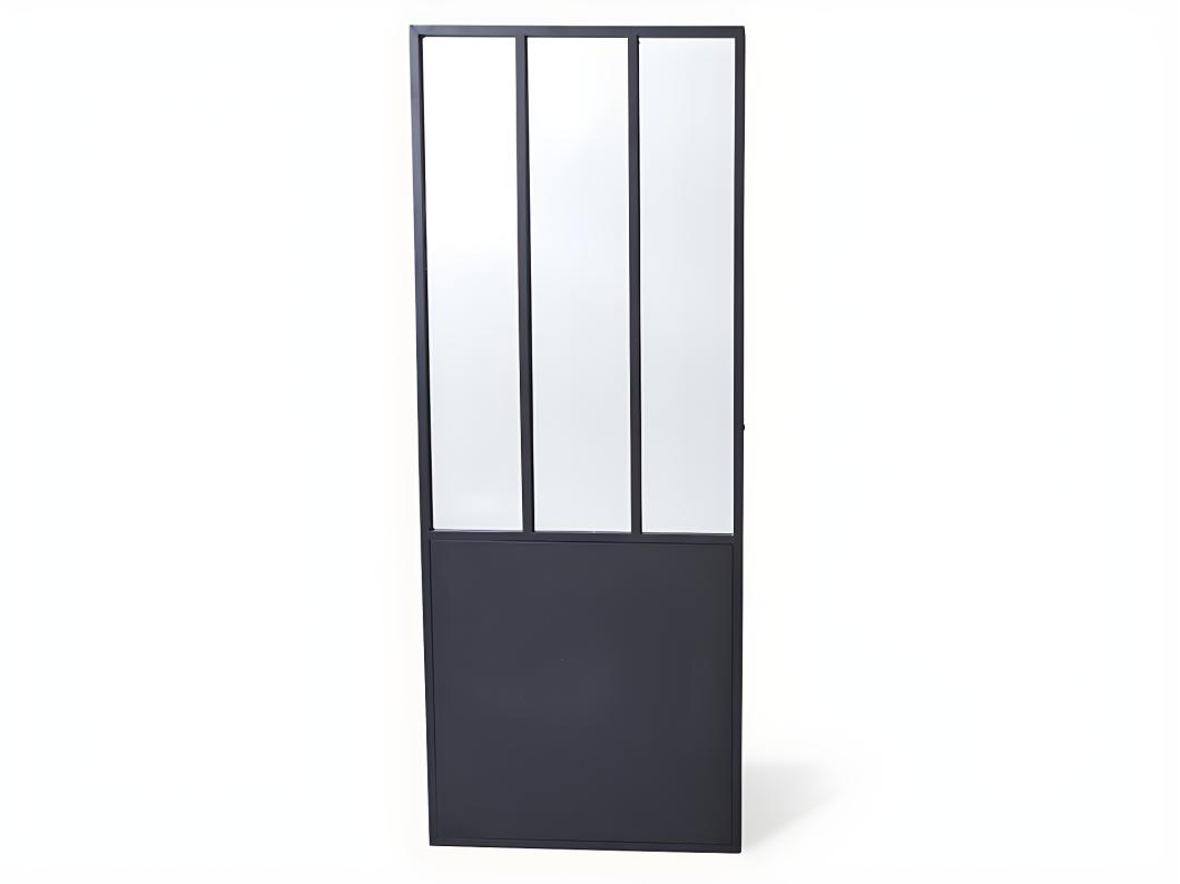 Spiegel in stijl van atelier-poort EDIMBOURG - Metaal - H180xL70cm - Zwart