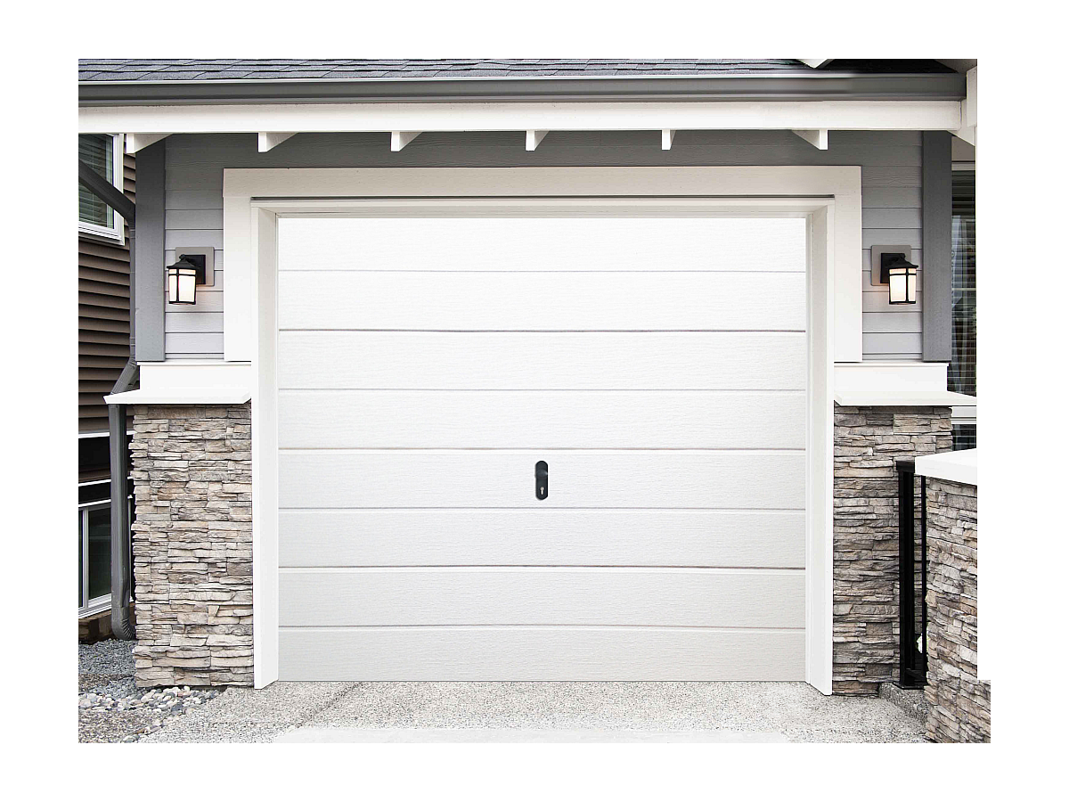 Puerta de garaje seccional BALIDO blanca motorizada