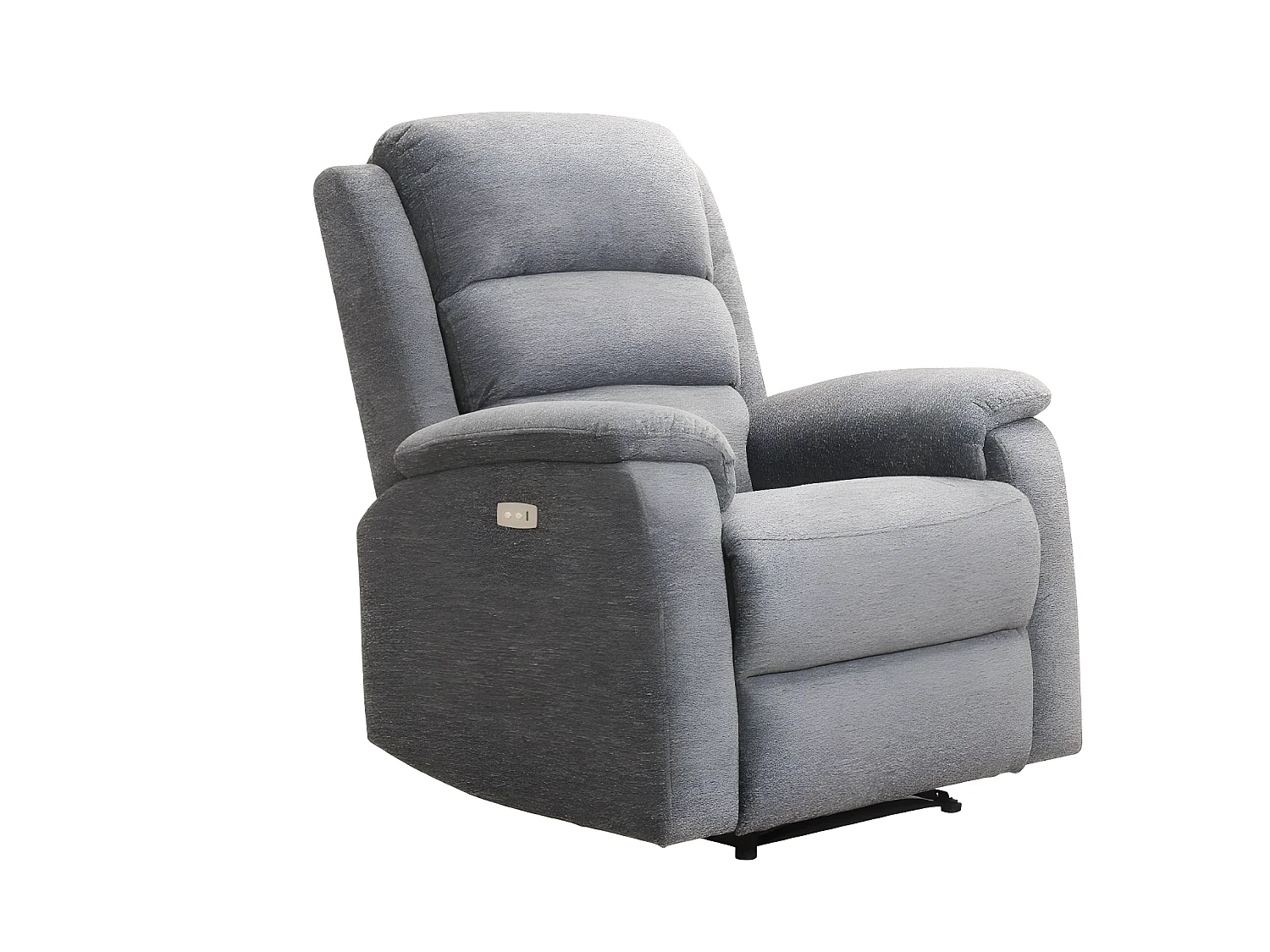 Couchgarnitur mit elektrischer Relaxfunktion 3+1 - Stoff - Grau - NEVERS