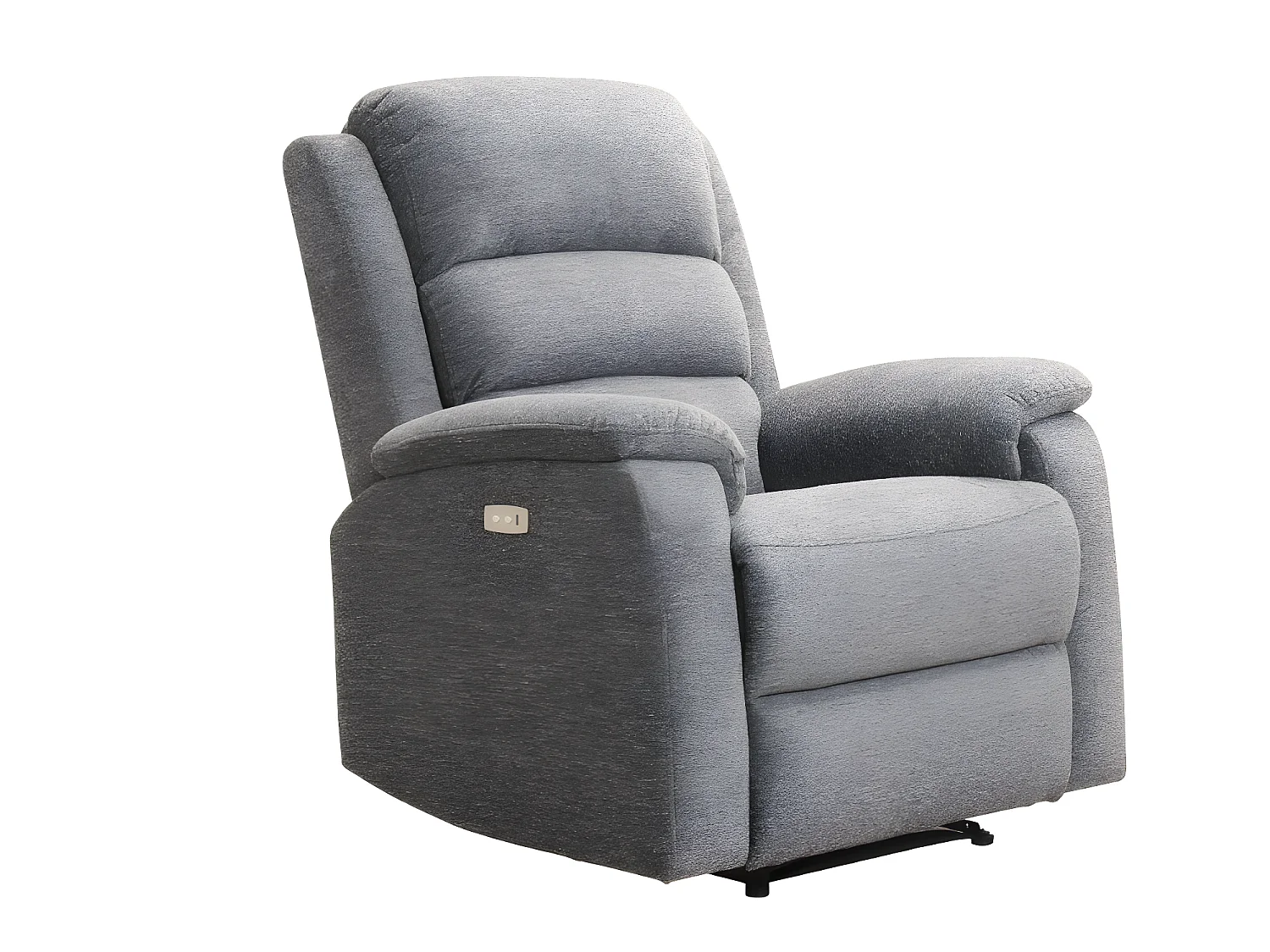 Canapé 3 places et fauteuil relax électrique en tissu gris NEVERS