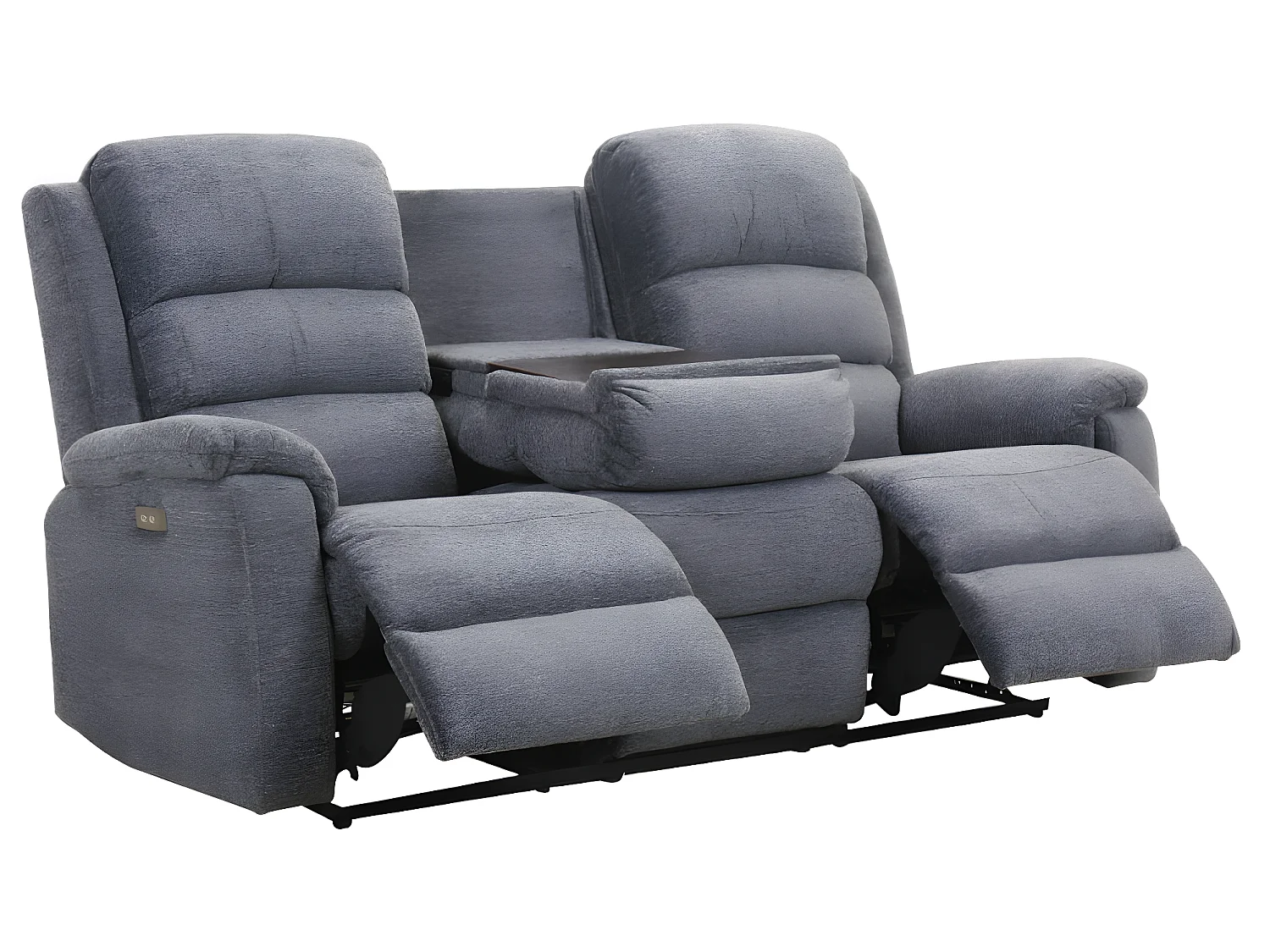 Divano relax elettrico 3+2 posti in tessuto Grigio - NEVERS