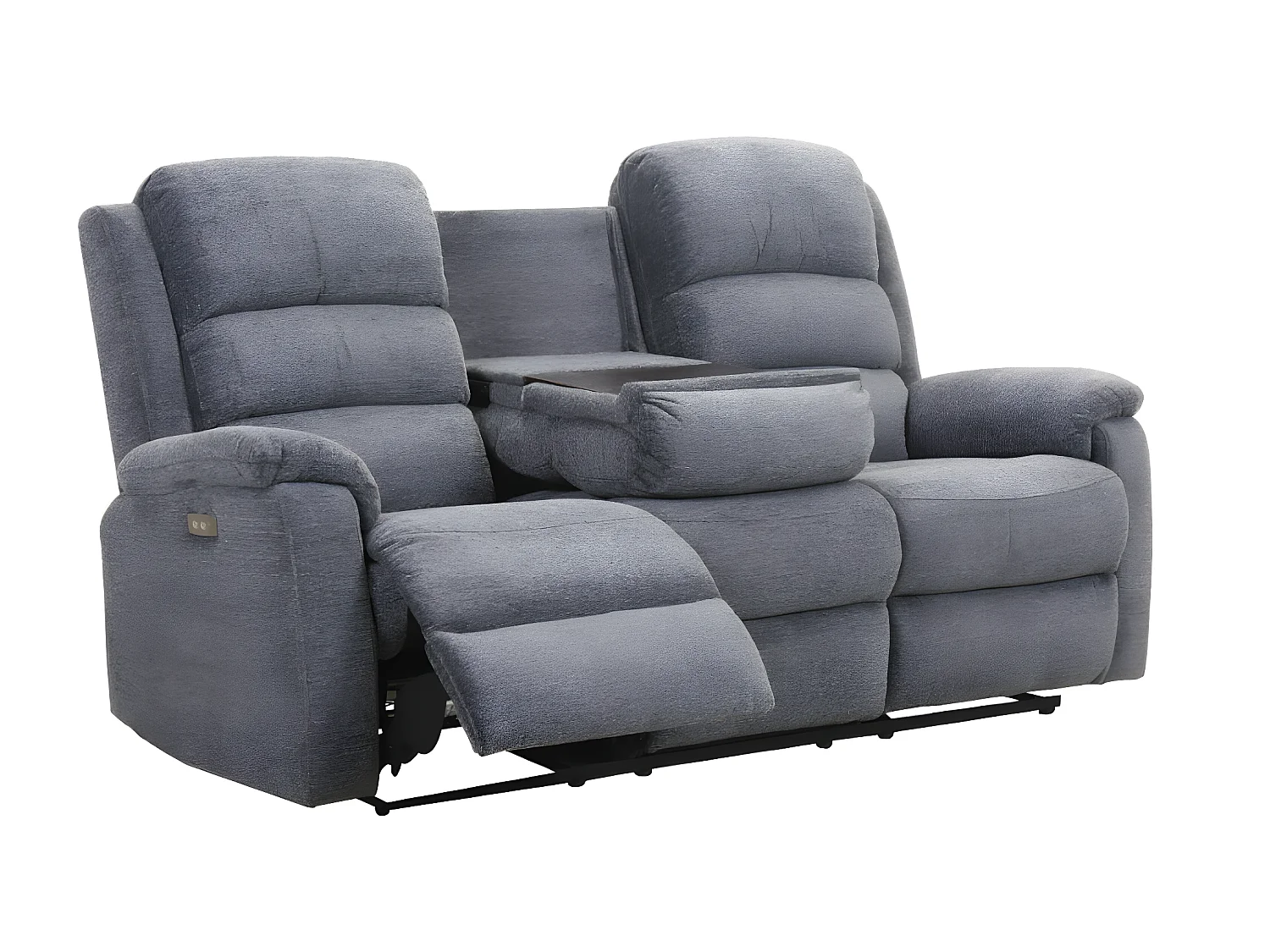 Sofá de 3+2 plazas relax eléctrico de tela NEVERS - Antracita