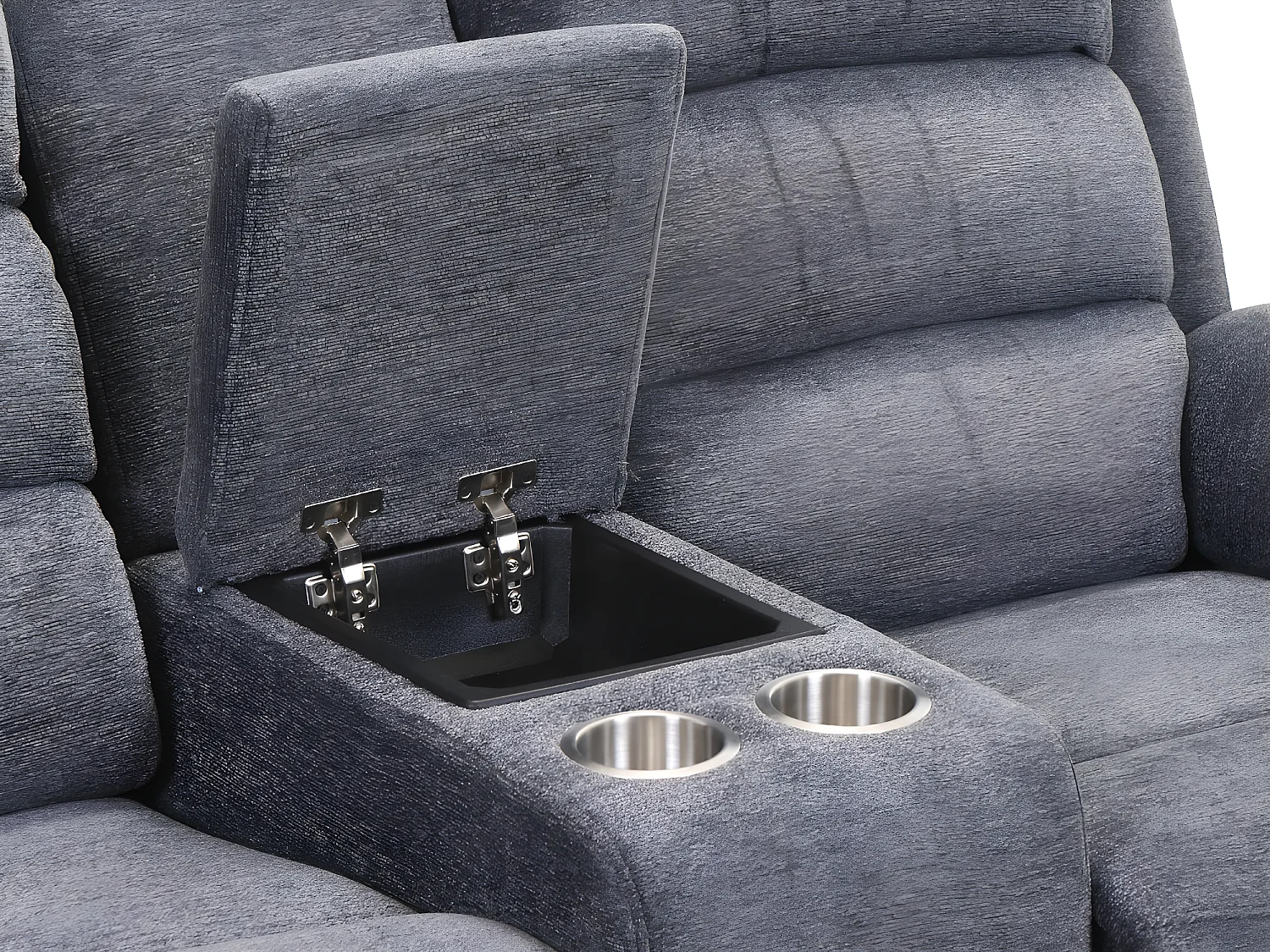 Couchgarnitur mit elektrischer Relaxfunktion 3+2+1 - Stoff - Grau - NEVERS