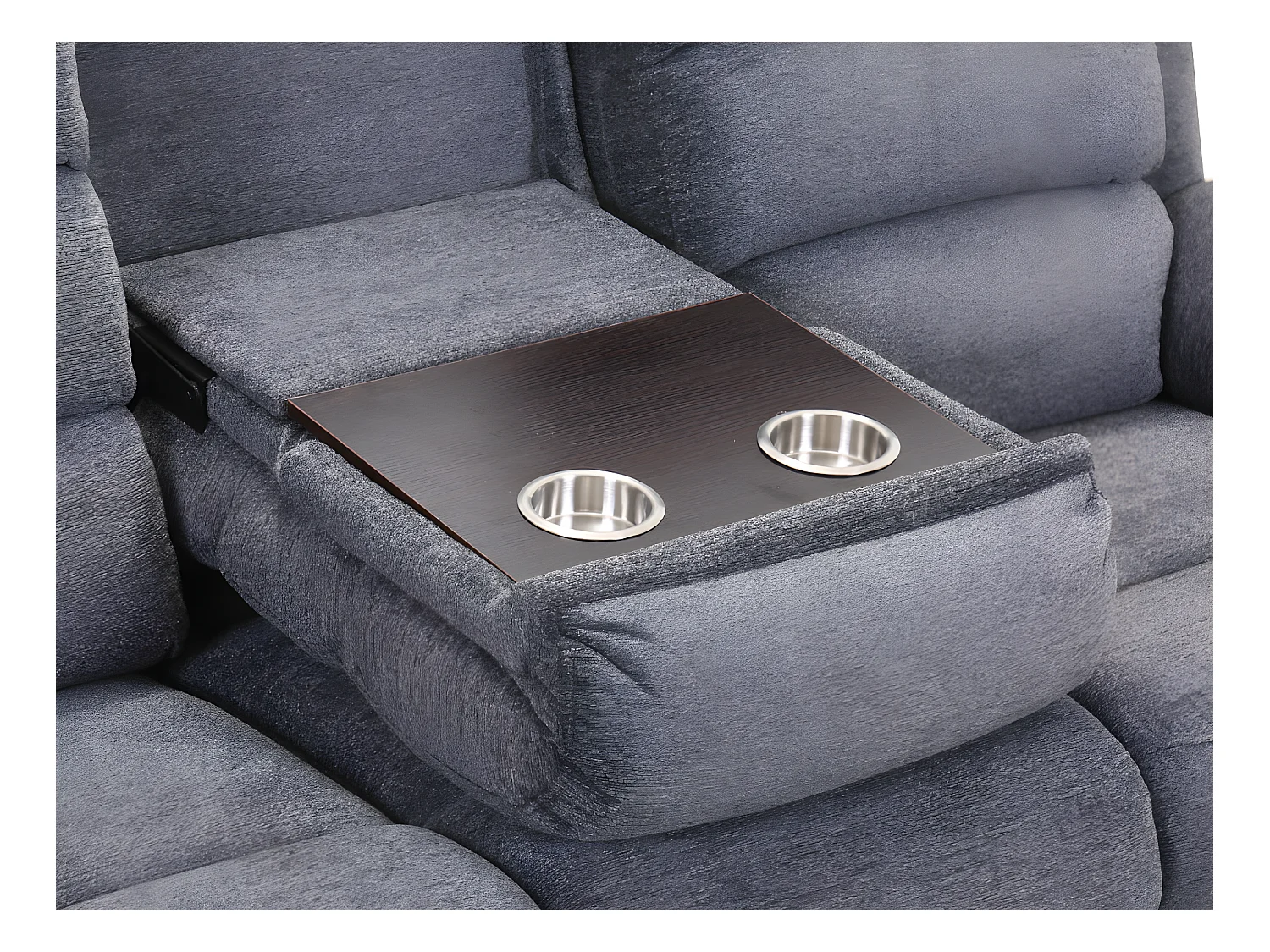 Canapés 3 places 2 places et un fauteuil relax électrique en tissu gris NEVERS