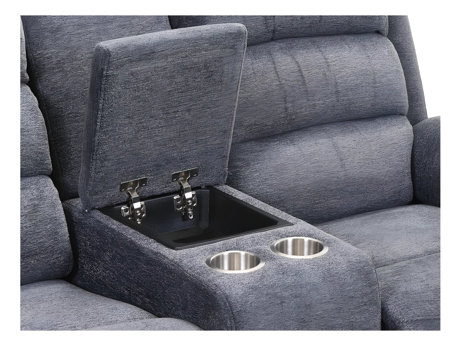 Canapés 3 places 2 places et un fauteuil relax électrique en tissu gris NEVERS