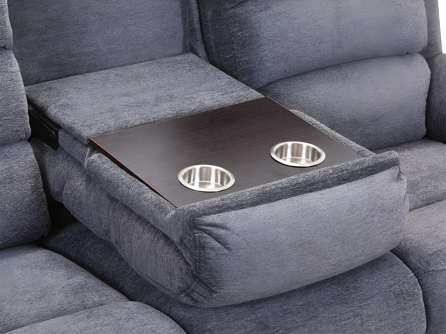 Canapés 3 places 2 places et un fauteuil relax électrique en tissu gris NEVERS