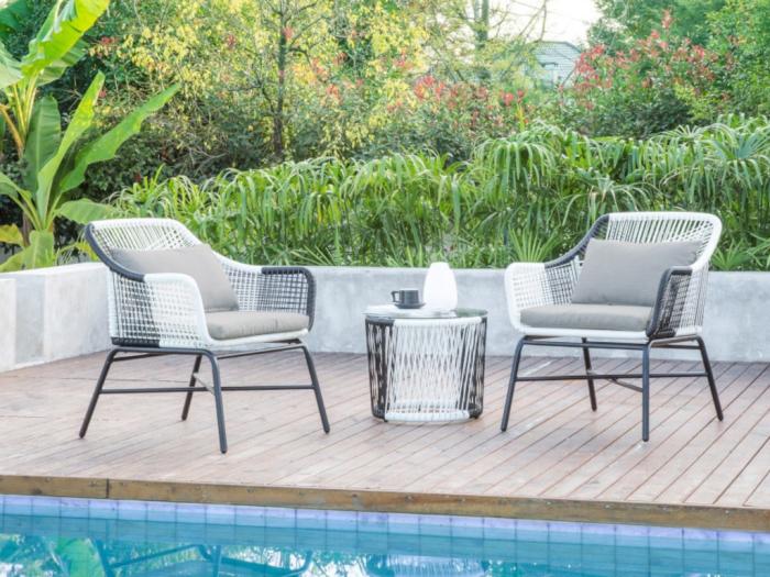 Conjunto de jardín: sofá, mesa de centro y sillón de exterior | Venta-Unica