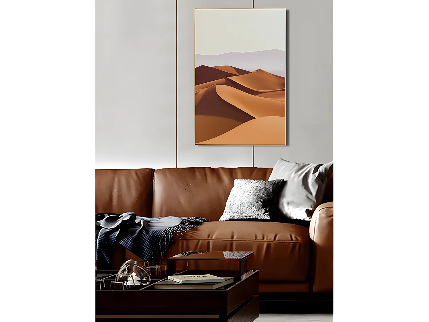 Tela stampata su telaio 60 x 90 x 2,5 cm Arancione - DESERTO