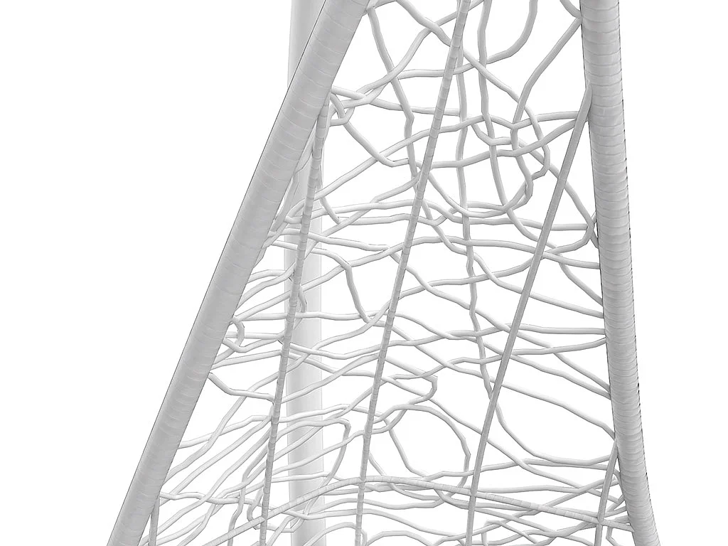 Sillón colgante de resina trenzada - Blanco con cojines grises - OROSI de MYLIA