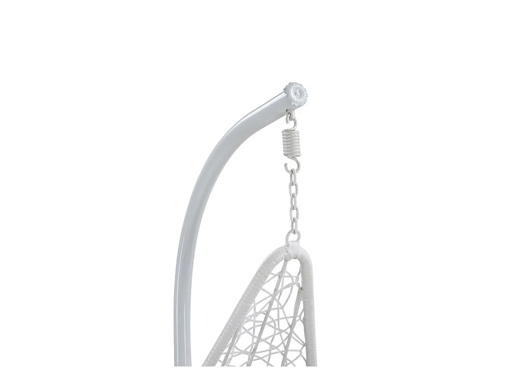 Hängesessel - Polyrattan - Weiß mit grauen Kissen - OROSI von MYLIA