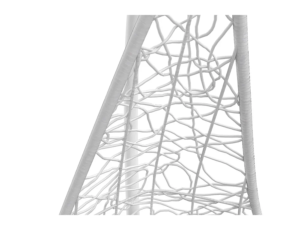 Hängesessel - Polyrattan - Weiß mit grauen Kissen - OROSI von MYLIA