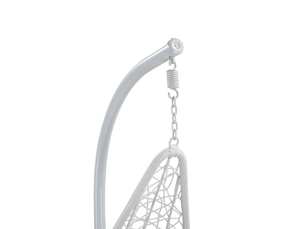 Sillón colgante de resina trenzada - Blanco con cojines grises - OROSI de MYLIA