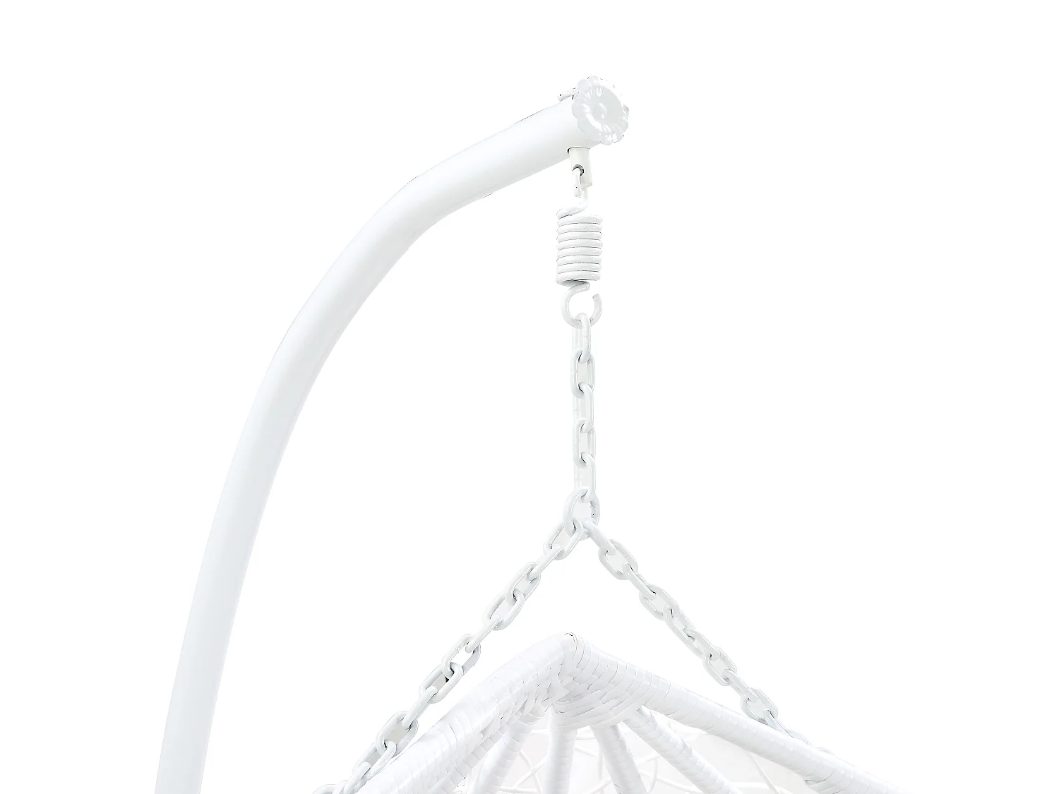 Hängesessel 2-Sitzer Polyrattan - Weiß mit grauen Kissen - CAYAMBE von MYLIA