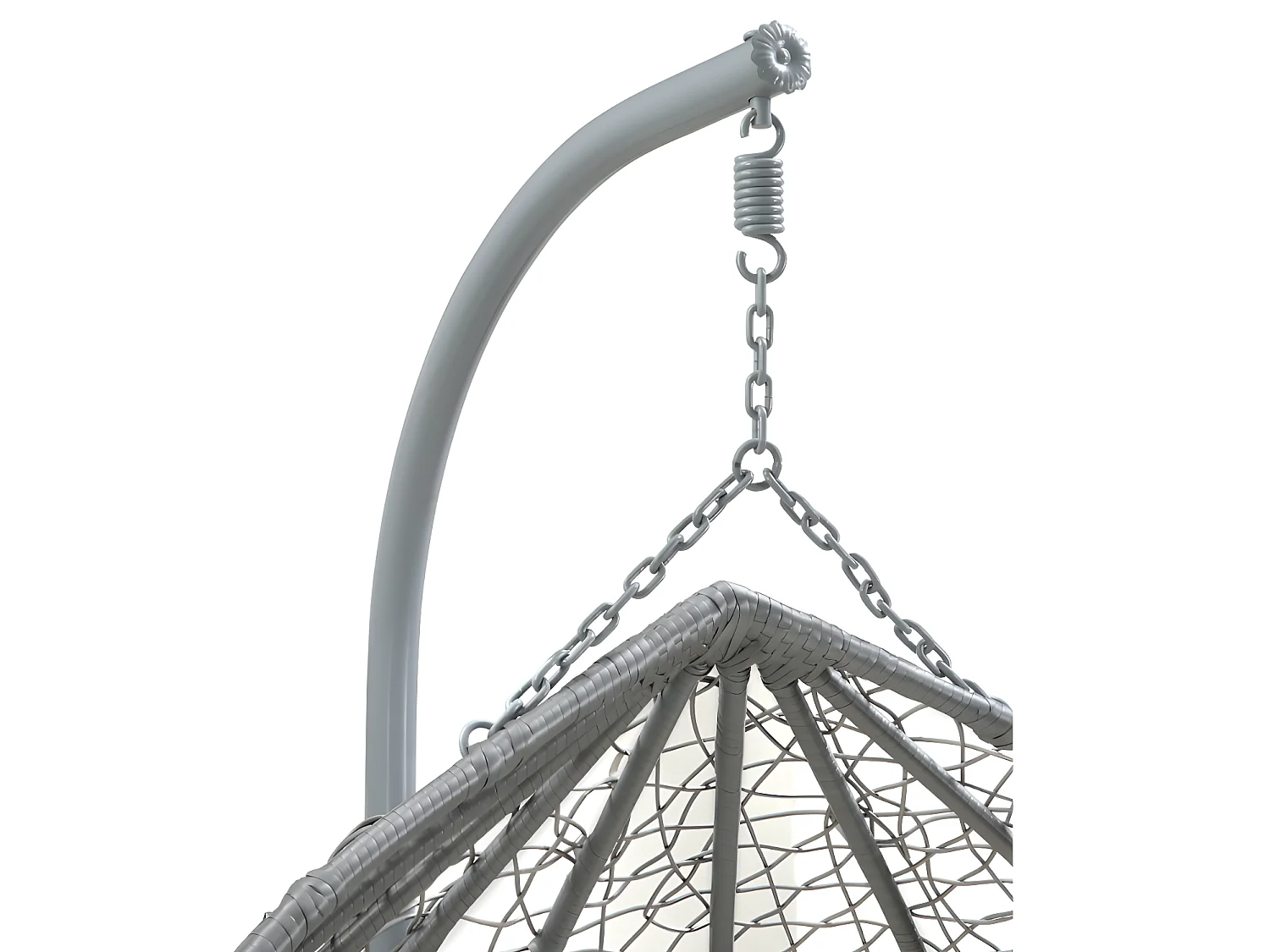 Hängesessel 2-Sitzer Polyrattan - Grau mit weißen Kissen - CAYAMBE von MYLIA