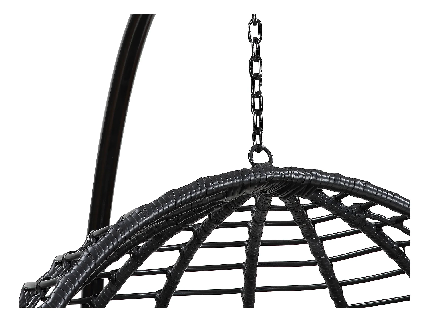 Cadeirão suspenso em resina entrelaçada - Preto - BONTOC de MYLIA