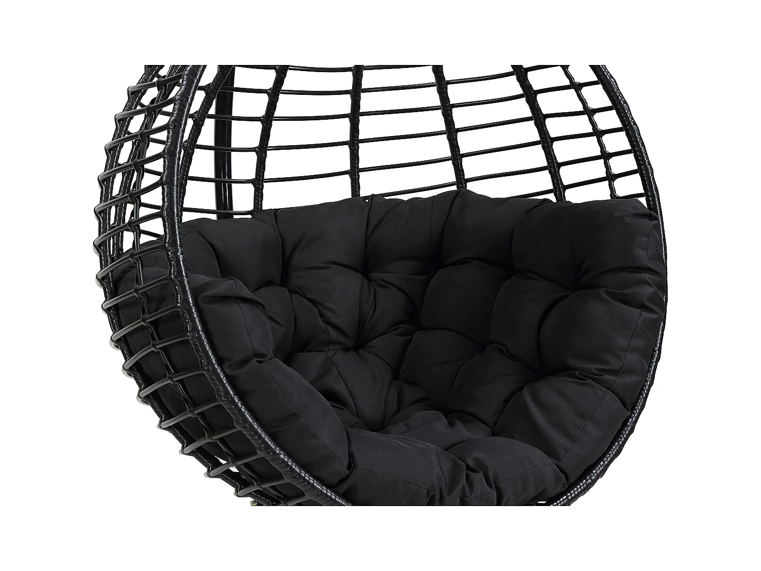 Sillón balancín de resina trenzada - Negro - BONTOC