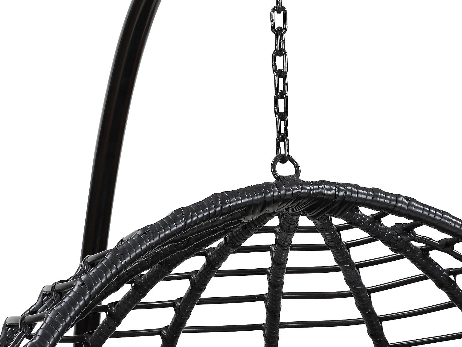 Fauteuil suspendu en résine tressée - Noir - BONTOC de MYLIA