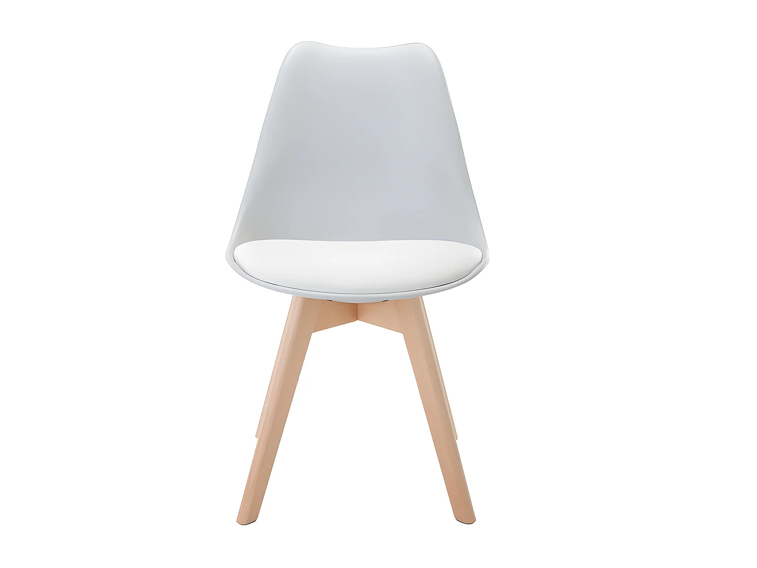 Set van 6 stoelen JODY - Polypropyleen en beuk - Lichtgrijs