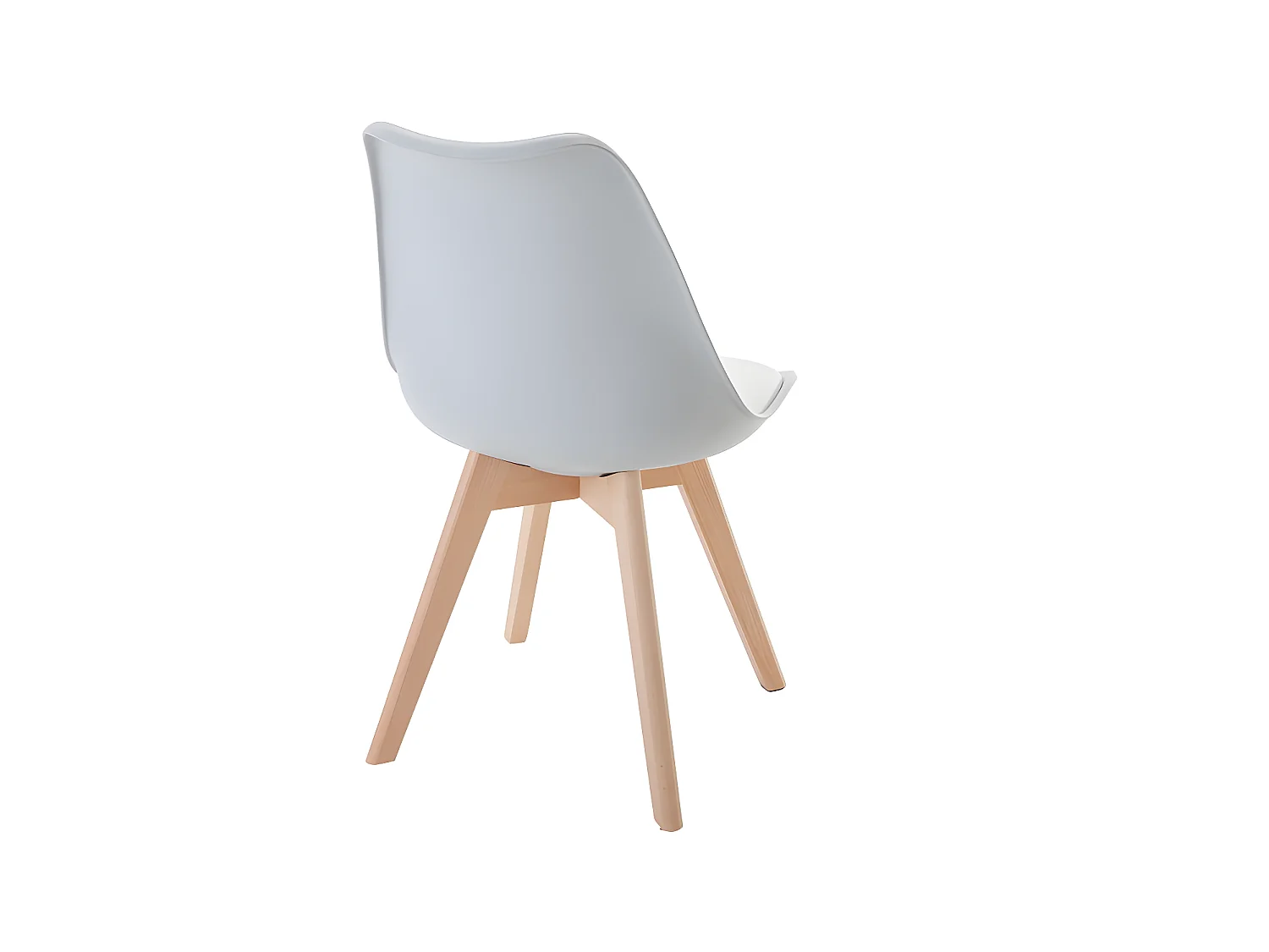 Set van 6 stoelen JODY - Polypropyleen en beuk - Lichtgrijs