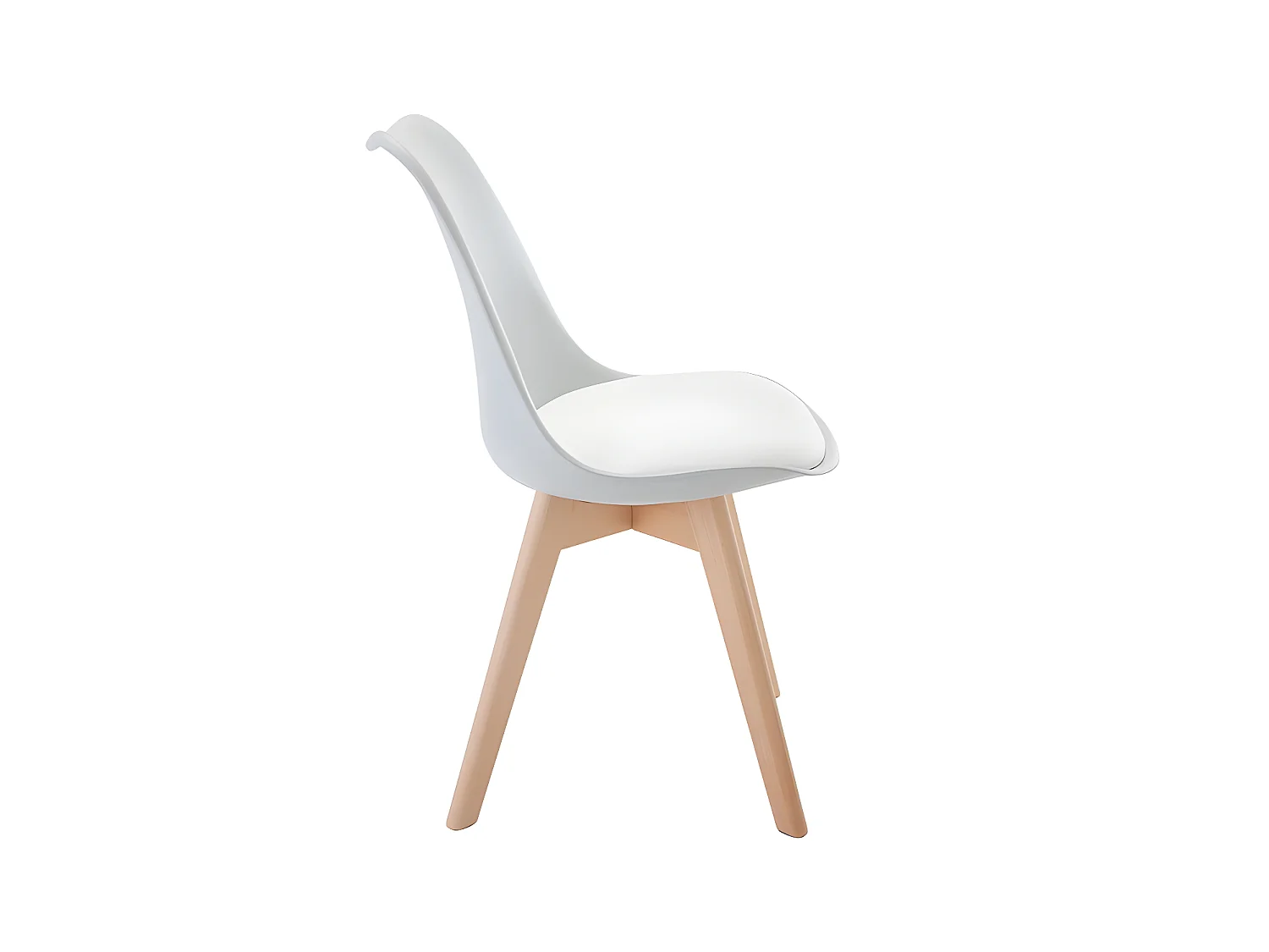 Set van 6 stoelen JODY - Polypropyleen en beuk - Lichtgrijs