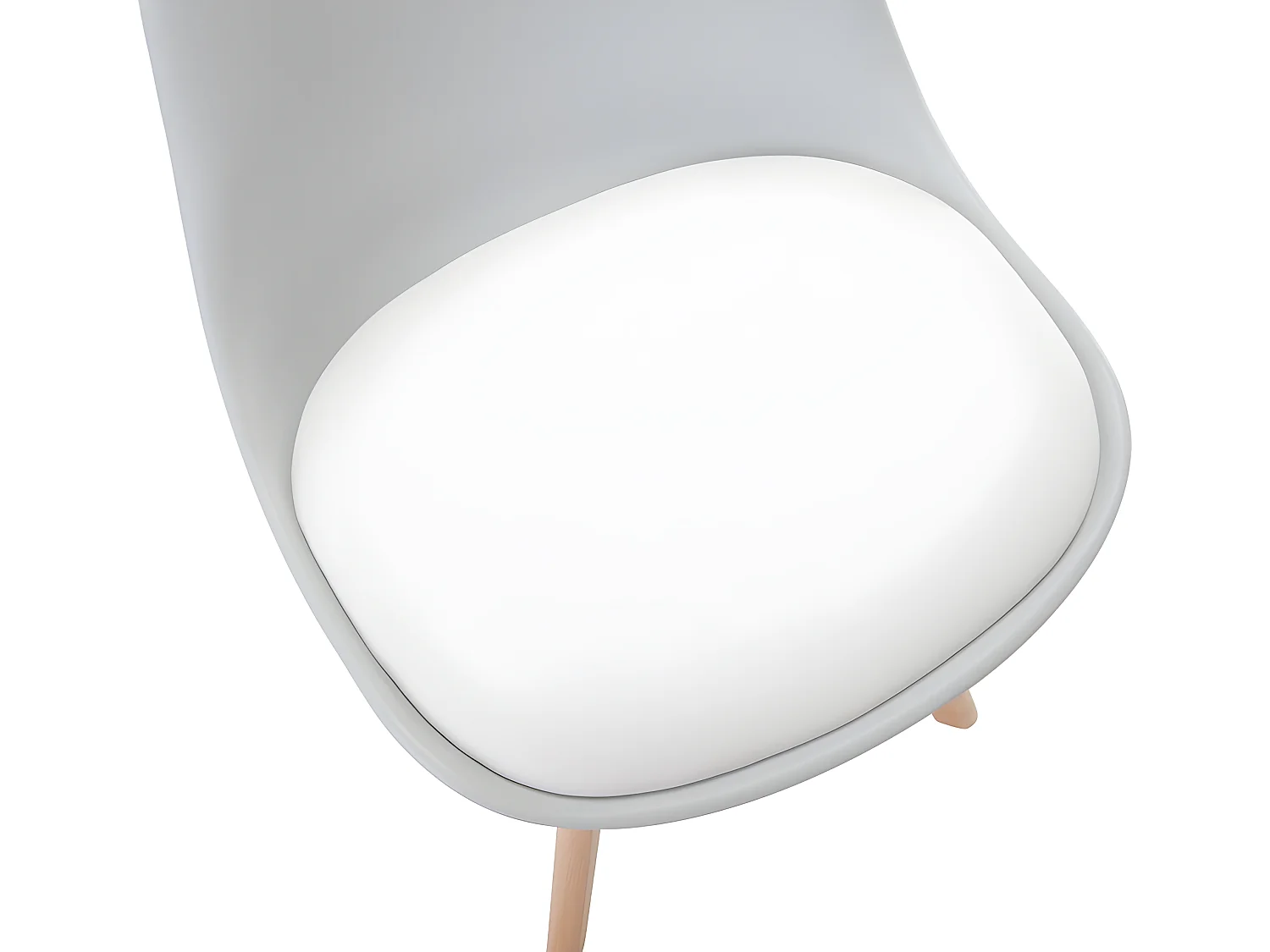 Set van 6 stoelen JODY - Polypropyleen en beuk - Lichtgrijs
