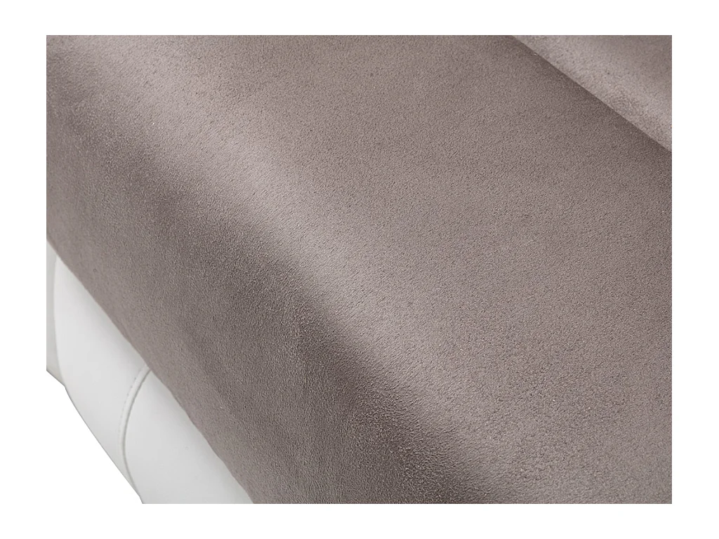 Divano angolare relax in Microfibra e Similpelle Grigio e Bianco - TOLZANO