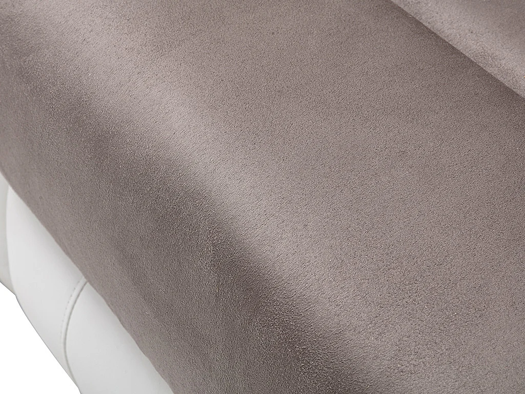 Canapé d'angle relax gris et blanc en microfibre et simili TOLZANO