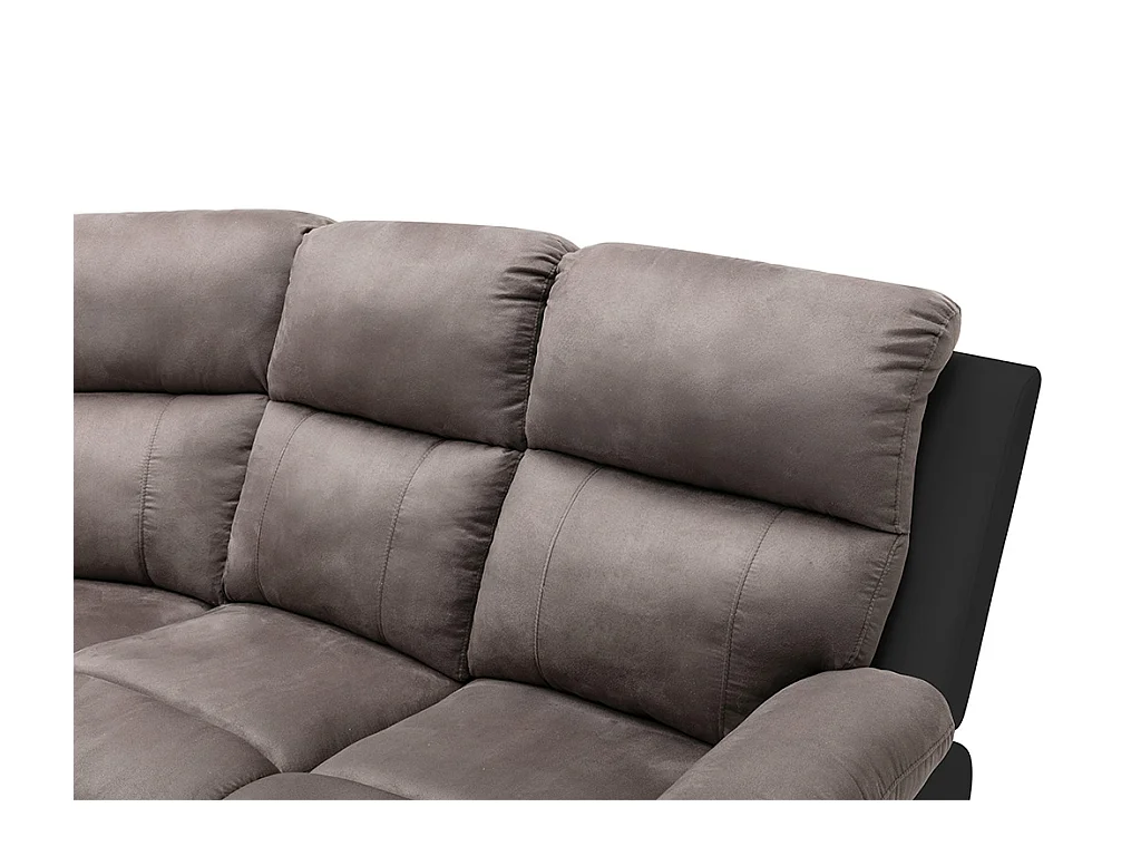 Relaxsofa Ecksofa - Microfaser & Kunstleder - Grau & Schwarz - TOLZANO