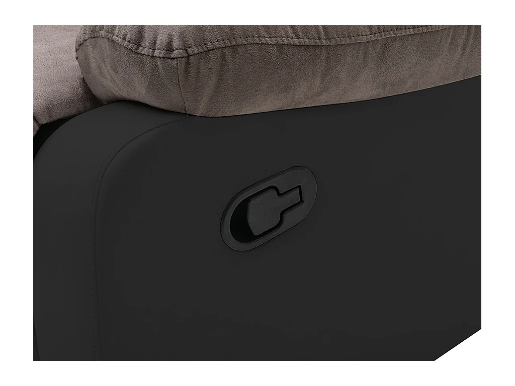 Relaxsofa Ecksofa - Microfaser & Kunstleder - Grau & Schwarz - TOLZANO