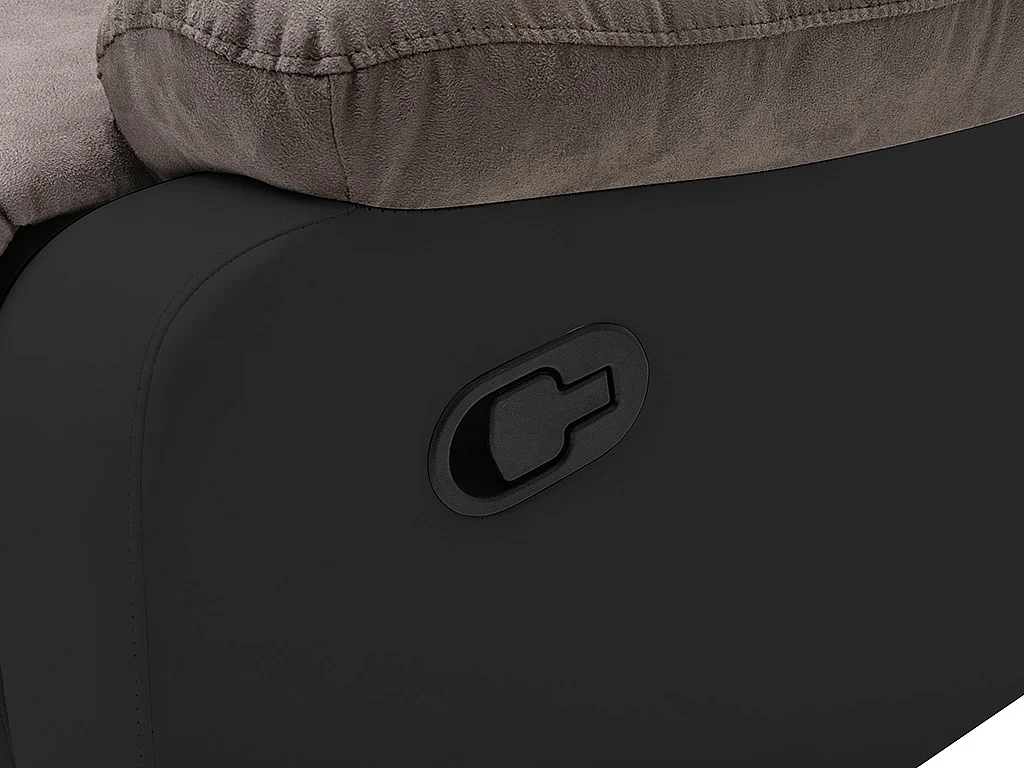 Divano angolare relax in Microfibra e Similpelle Grigio e Nero - TOLZANO