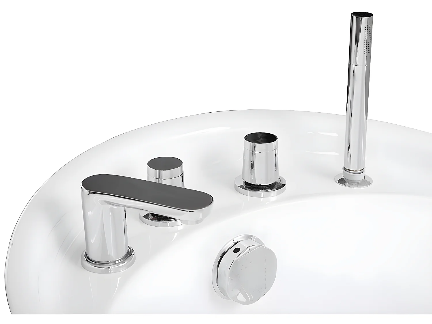 Baignoire îlot NATALIA avec robinetterie - 220L - L150 x P75 x H70cm - Noire