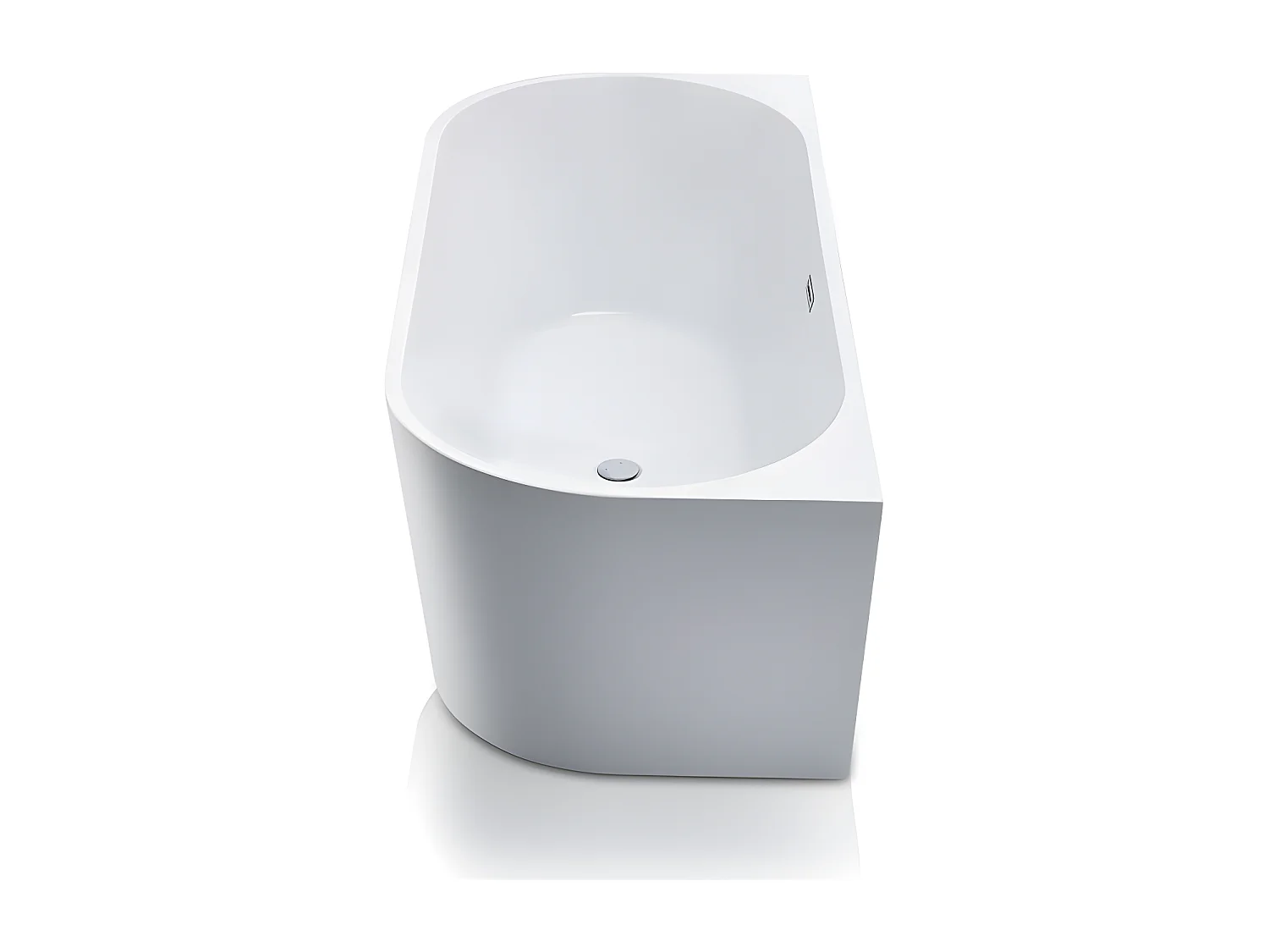 Halb freistehende Badewanne - 255L - 180 x 75 x 58 cm - Acryl - Weiß - DIVINA