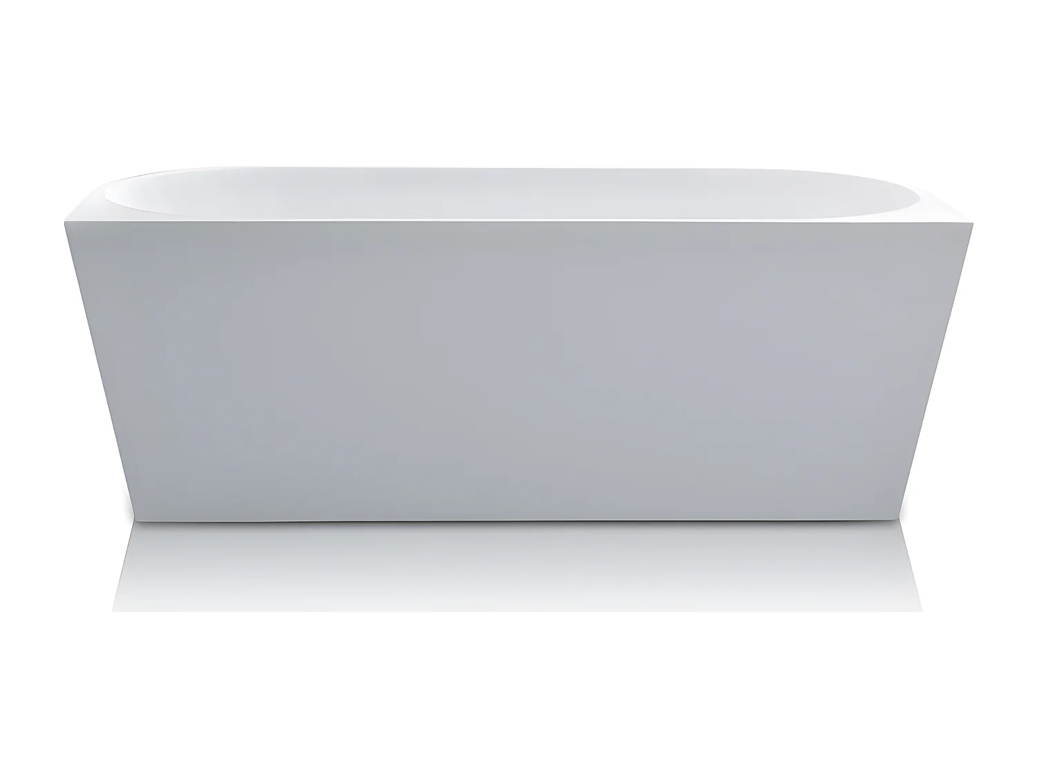 Halb freistehende Badewanne - 255L - 180 x 75 x 58 cm - Acryl - Weiß - DIVINA