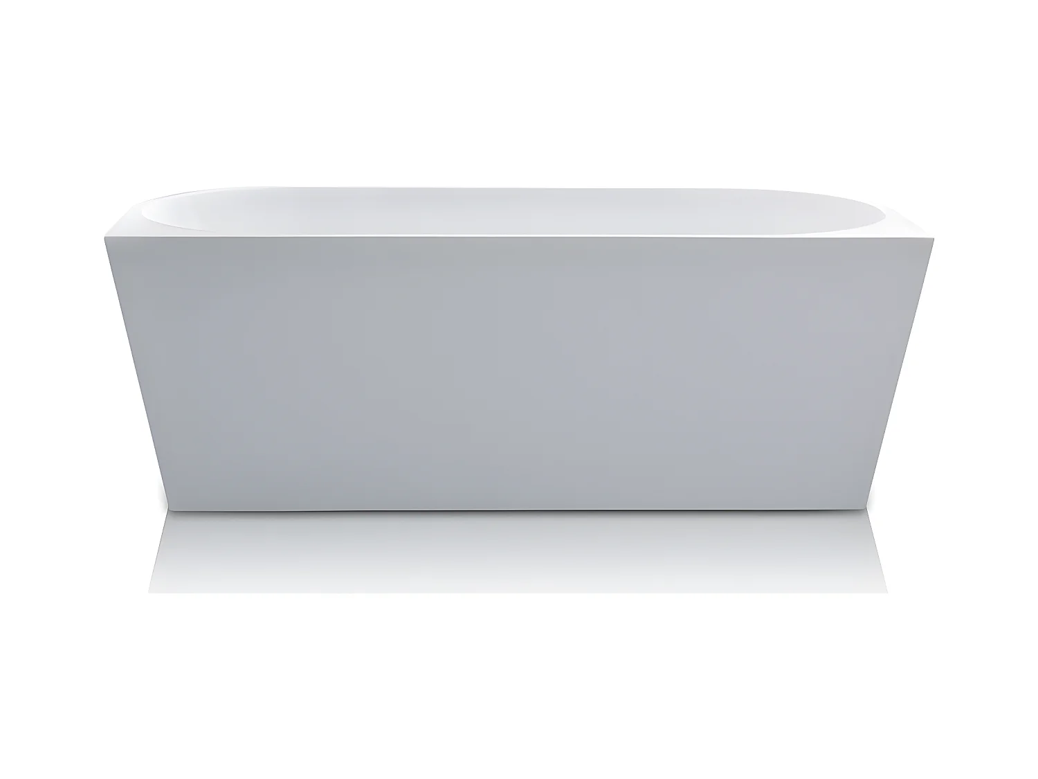 Baignoire semi îlot - 255L - 180 x 75 x 58 cm - Blanche - Acrylique - DIVINA