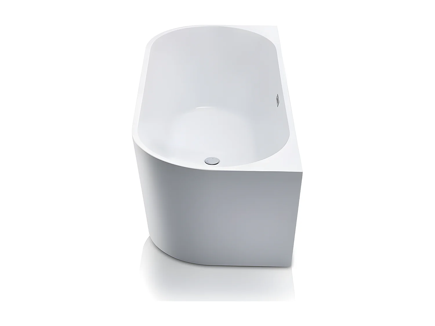 Baignoire semi îlot - 255L - 180 x 75 x 58 cm - Blanche - Acrylique - DIVINA