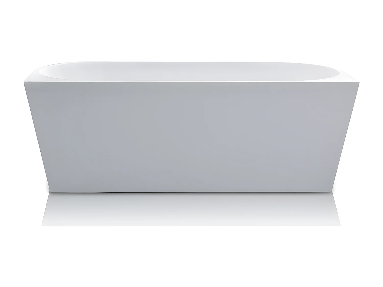 Baignoire semi îlot - 255L - 180 x 75 x 58 cm - Blanche - Acrylique - DIVINA