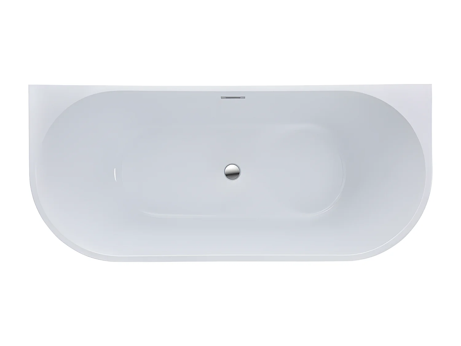Baignoire semi îlot - 255L - 180 x 75 x 58 cm - Blanche - Acrylique - DIVINA