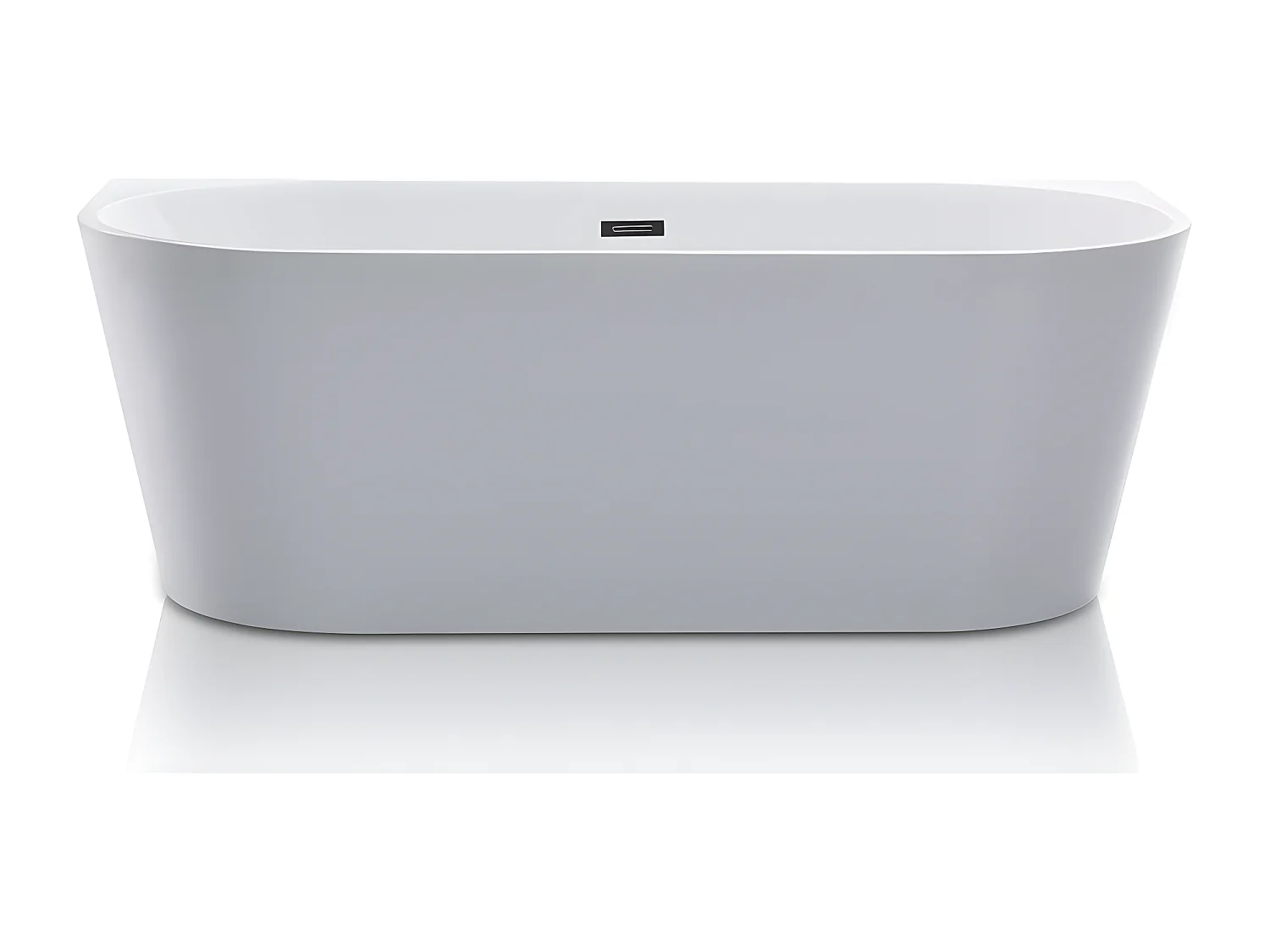 Baignoire semi îlot -  200L - 149,5 x 75 x 58 cm - Blanche - Acrylique - DIVINA