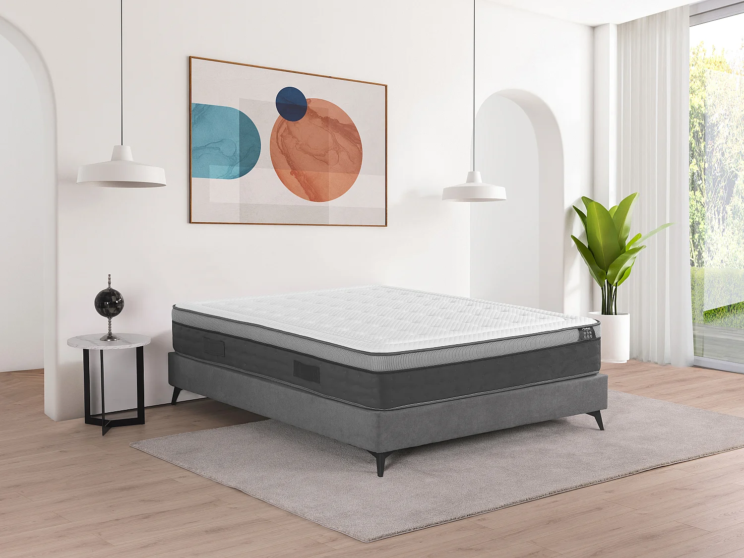 Matelas 180 x 200 cm hybride ressorts ensachés 7 zones et mémoire de forme ép.30cm  - ASGARD de YSMÉE
