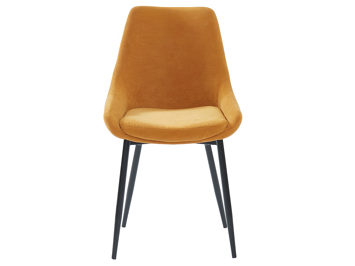 Stuhl 6er-Set MASURIE - Stoff - Gelb günstig online kaufen