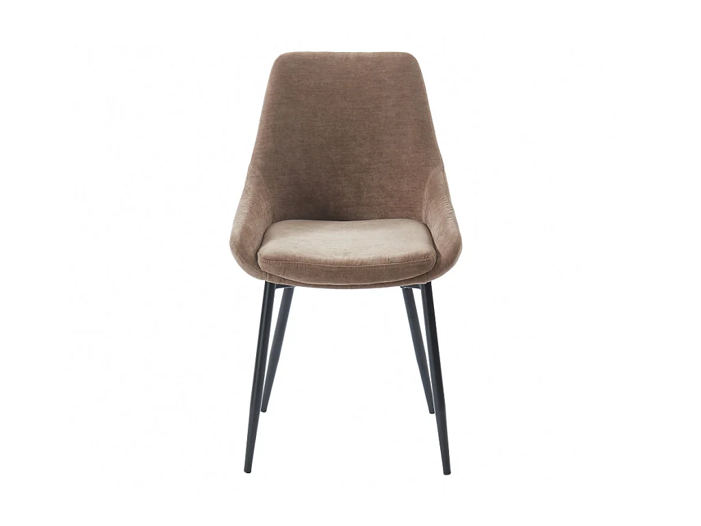Lot de 6 chaises en tissu et métal noir - Taupe - MASURIE