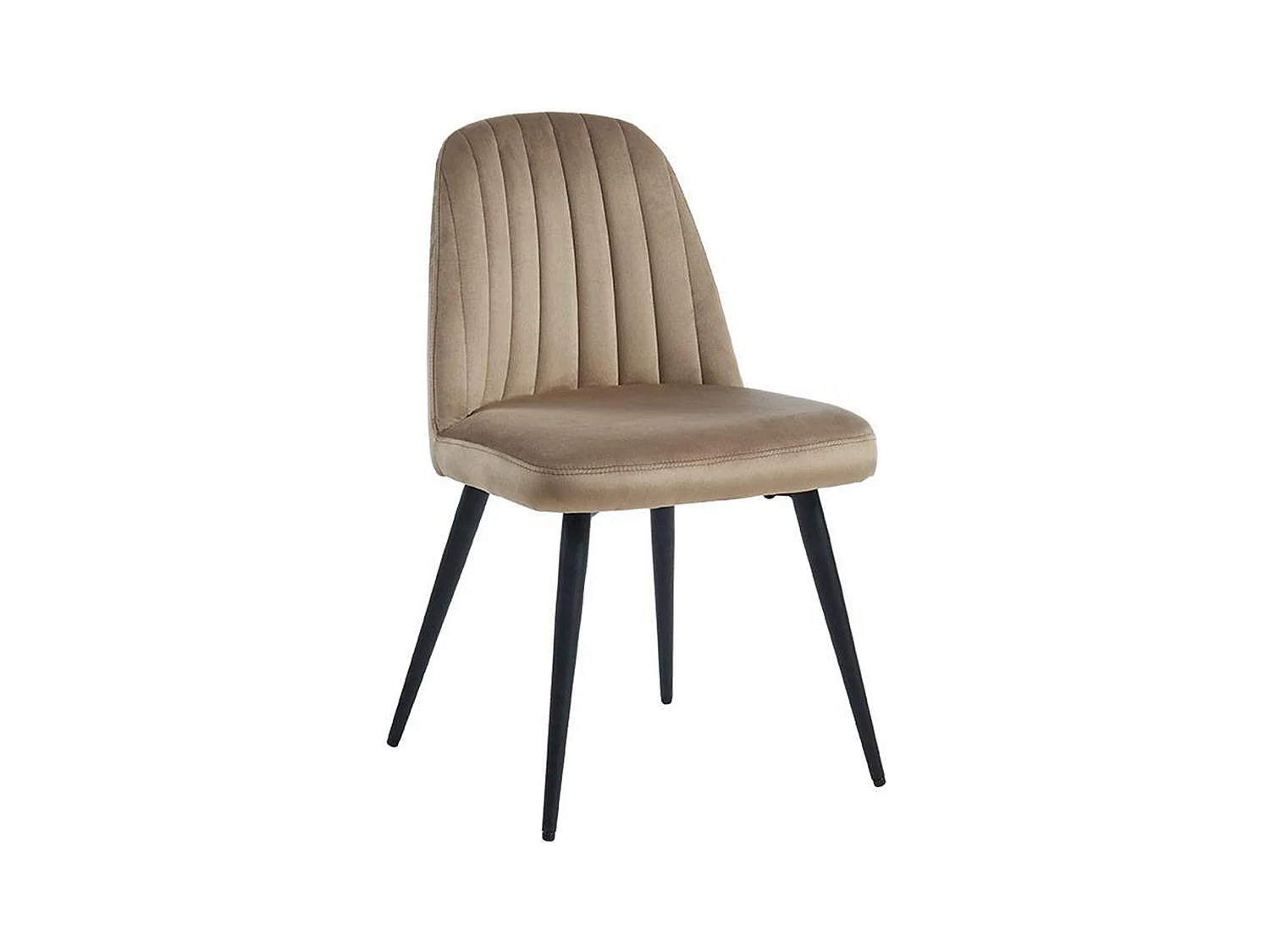 Lot de 2 chaises en velours et métal noir - Beige - ELEANA
