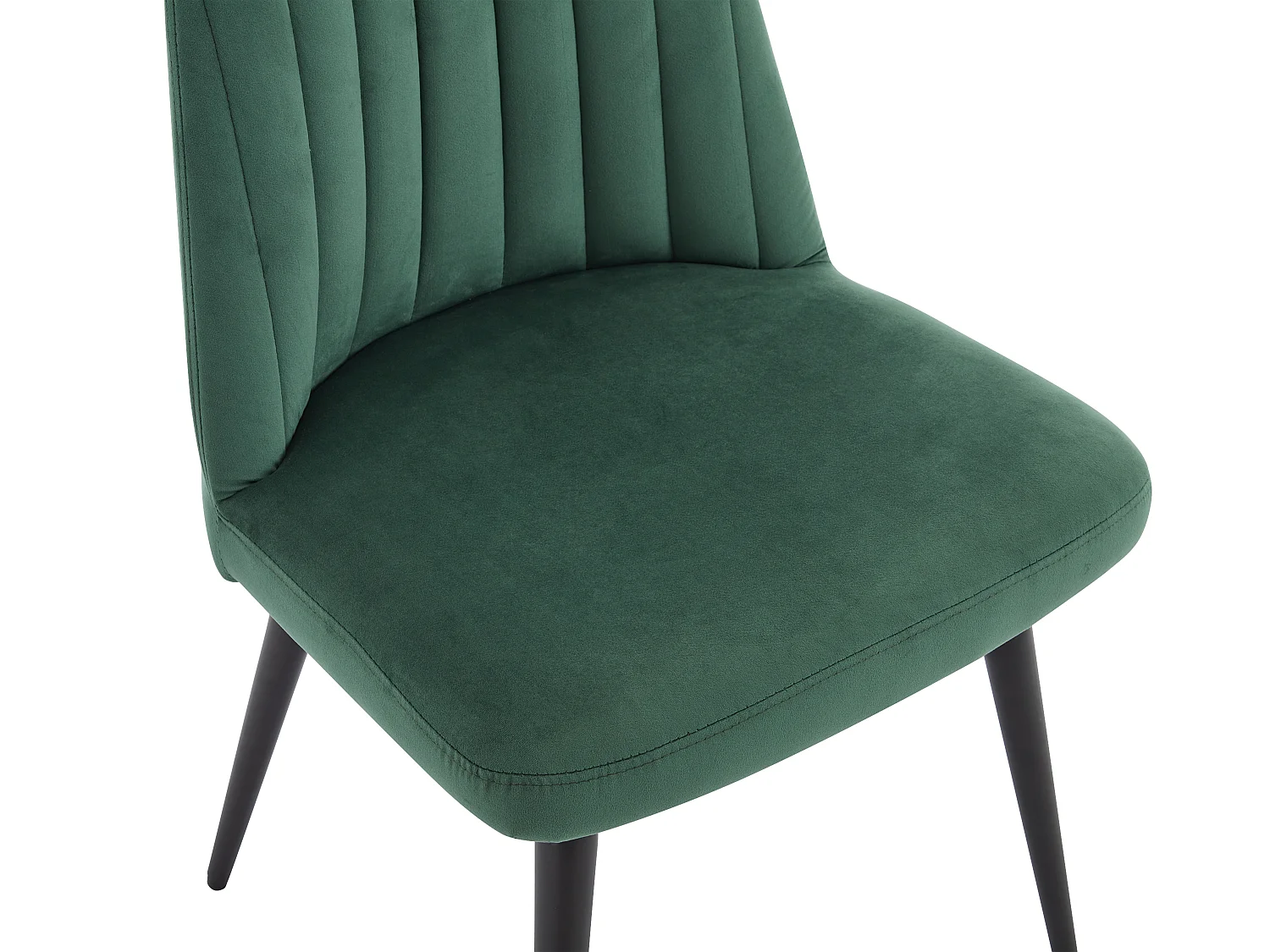 Conjunto de 2 cadeiras ELEANA - Veludo e metal preto - Verde