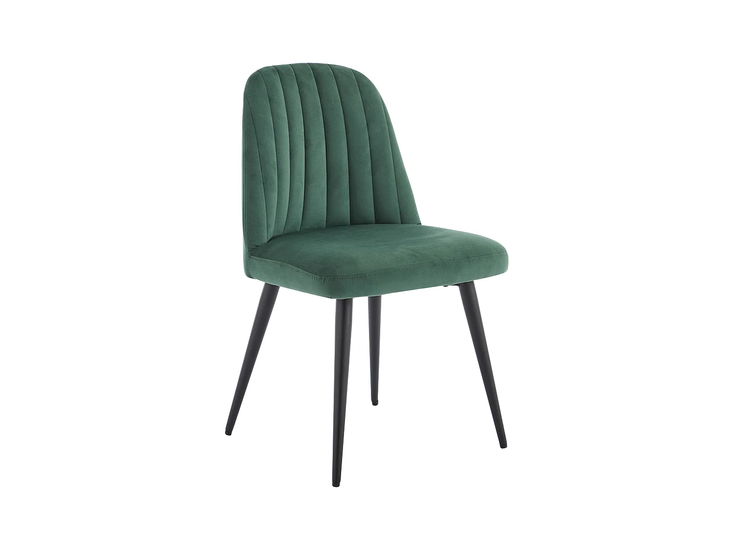 Juego de 2 sillas ELEANA - Terciopelo y metal negro - Verde