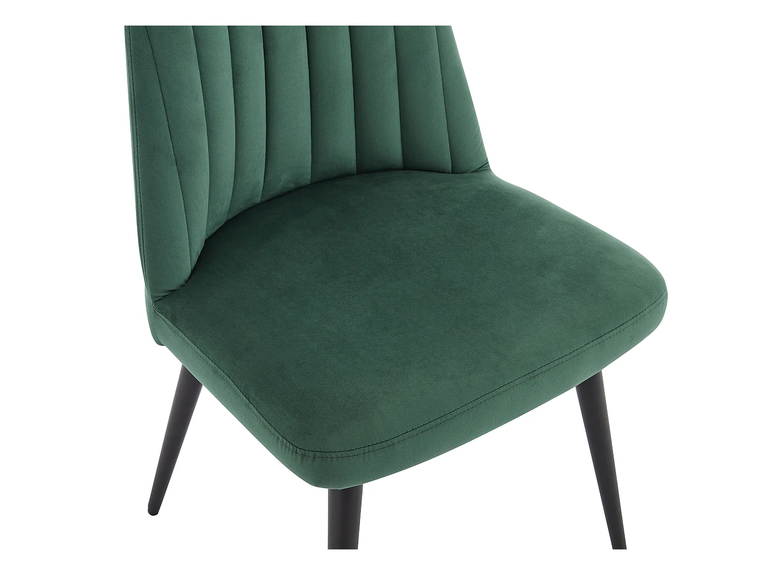 Juego de 2 sillas ELEANA - Terciopelo y metal negro - Verde