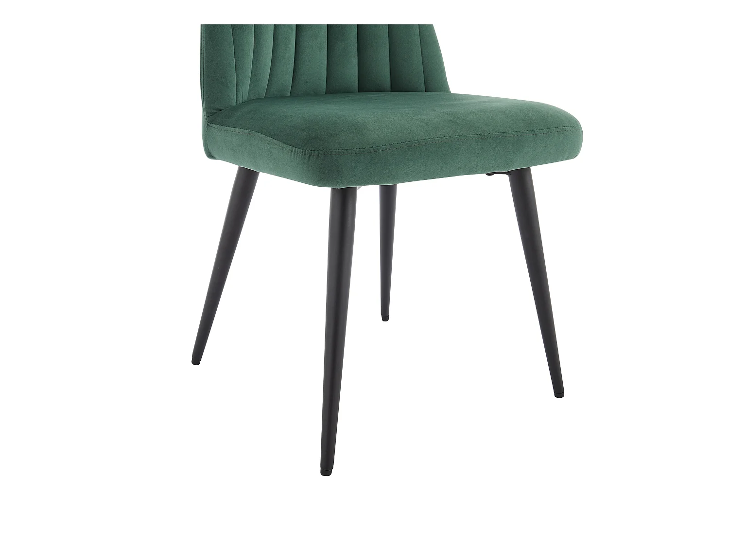 Juego de 2 sillas ELEANA - Terciopelo y metal negro - Verde