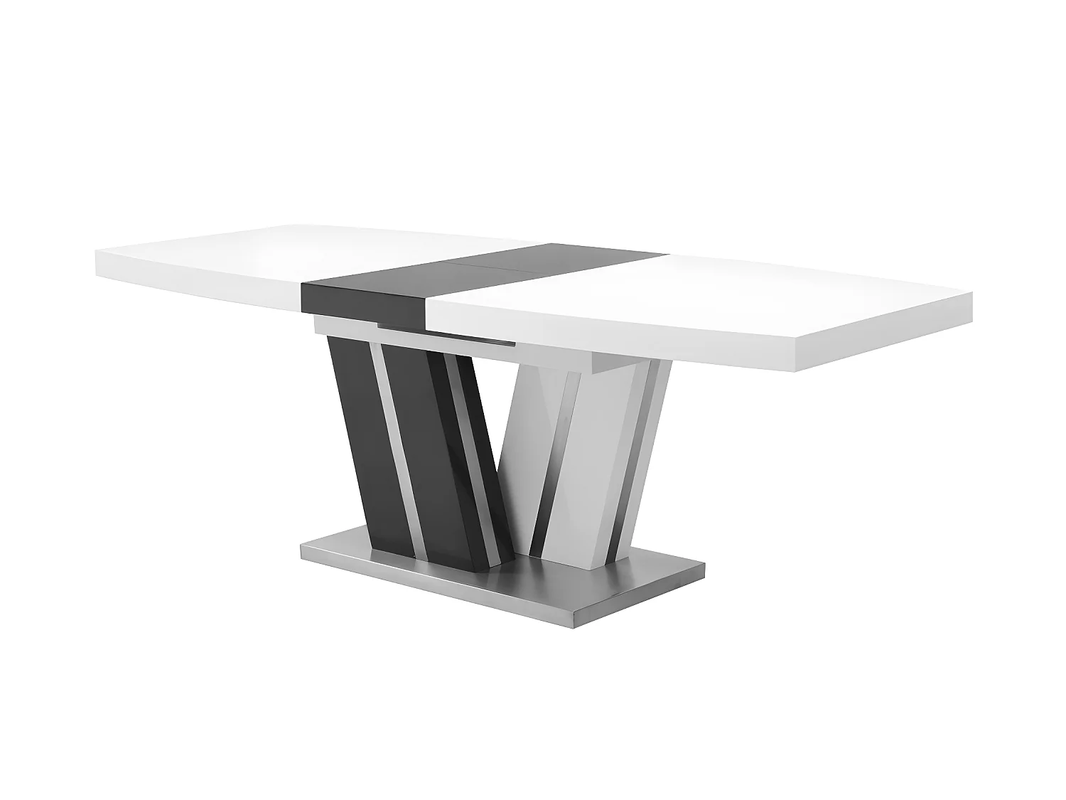 Conjunto de mesa NOAMI + 4 sillas TWIZY - Blanco y gris